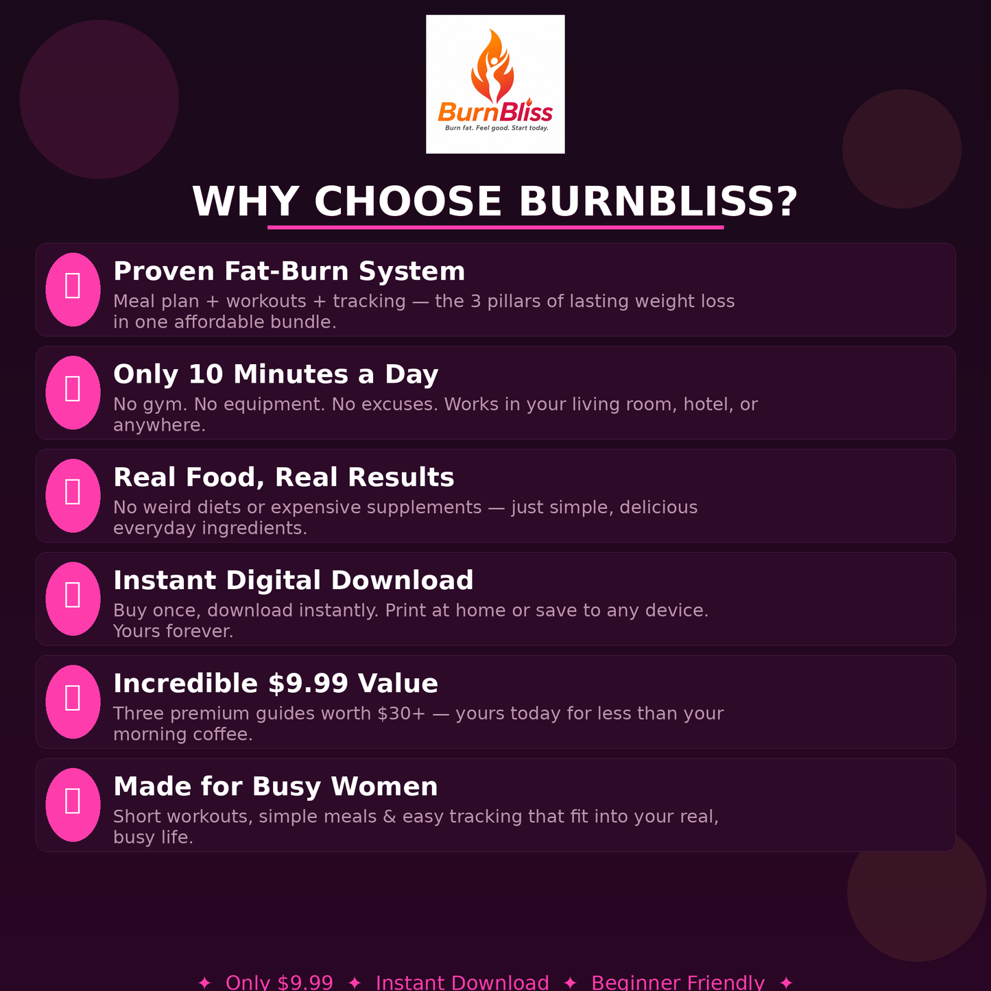 BurnBliss Fat Burn Bundle | 3 PDF Guides | Instant Download